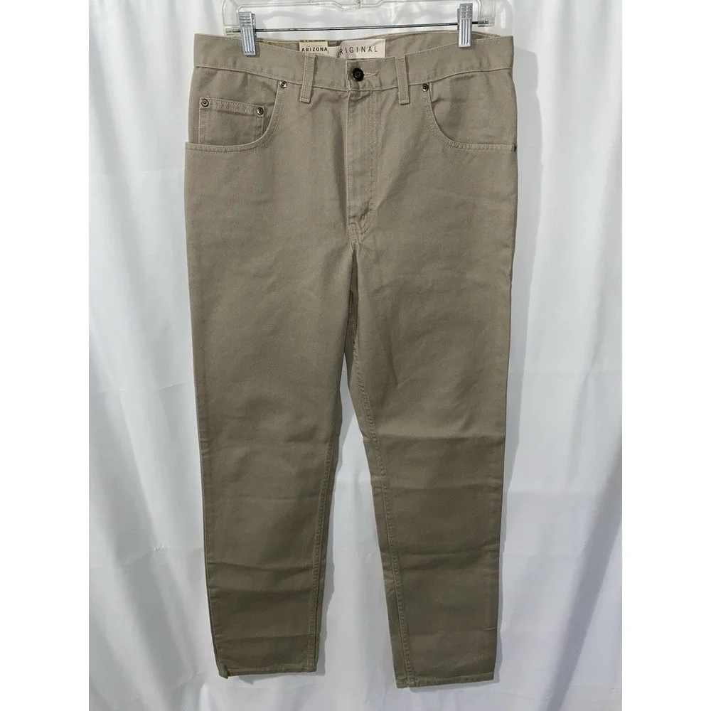 NWT Arizona Premium Denim Jeans Khaki Mens 34x34